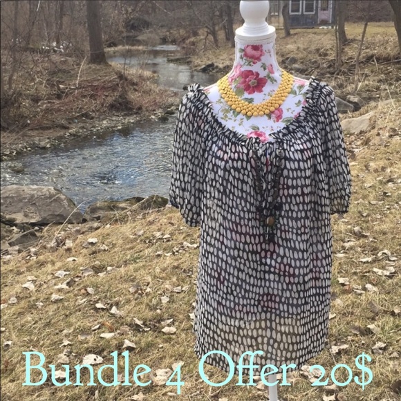 Moda International Tops - Moda International B & W Blouse